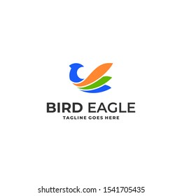 Bird Eagle Colorful Designs Concept illustration Vector Template. Suitable for Creative Industry, Multimedia, entertainment, Educations, Shop, and any related business