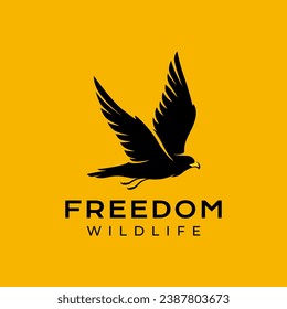 bird eagle flying freedom isolated mascot character wings logo design vector icon illustration