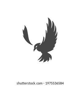 Bird Eagle Icon Black and White Vector Graphic