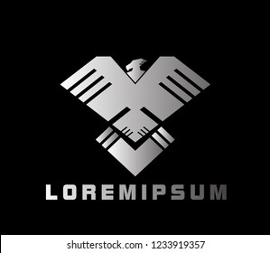 bird or eagle logo with deep philosophy for technology startup company. bird logo design has mean elegant, freedom and luxury for company sign