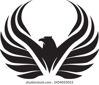 Bird Eagle Logo Design. Emblem, Vektorgrafik mit weißem Hintergrund, Garuda-Symbol