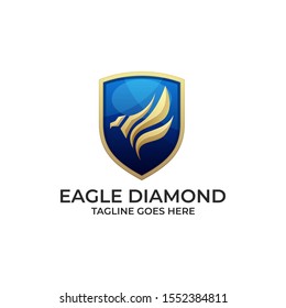 Bird Eagle With Shield Colorful Designs Concept illustration Vector Template, Suitable for Creative Industry, Multimedia, entertainment, Educations, Shop, and any related business