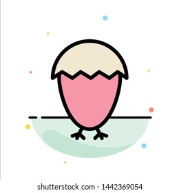 Bird, Easter, Egg, Food Abstract Flat Color Icon Template