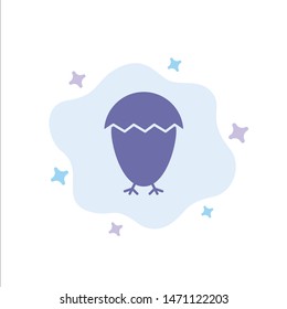 Bird, Easter, Egg, Food Blue Icon on Abstract Cloud Background. Vector Icon Template background