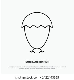 Bird, Easter, Egg, Food Line Icon Vector