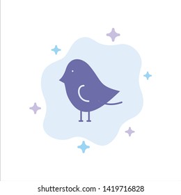 Bird, Easter, Nature Blue Icon on Abstract Cloud Background
