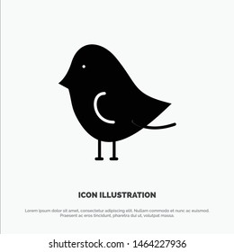 Bird, Easter, Nature solid Glyph Icon vector. Vector Icon Template background