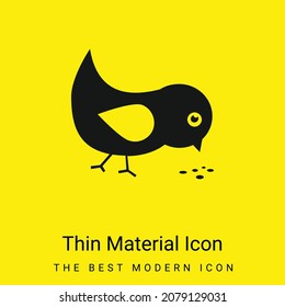 Bird Eating Seeds Minimal Bright Yellow Material Icon