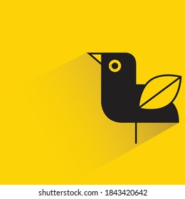 bird for ecology concept drop shadow on yellow background