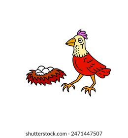 Ilustración vectorial de aves y huevos para Plantilla, diseño, elemento, etc