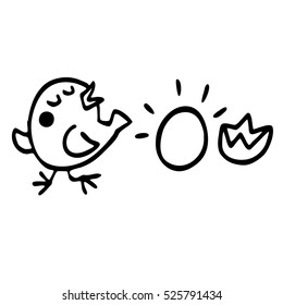 Bird. Eggs. Vector graphics. Art.