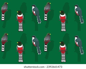 Bird Elegant Trogon Cute Seamless Wallpaper Background