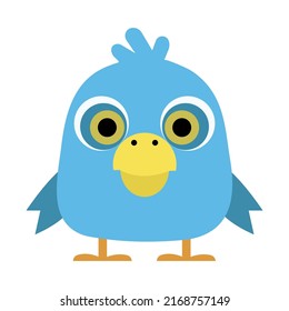 Bird emoji icon flat design isolated on white background. Bird animal cartoon character