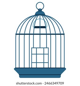 Bird enclosure vector cartoon illustration isolated on a white background.