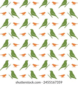Bird exotic trendy multicolor repeating pattern vector illustration background design