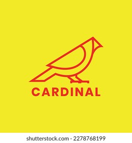 bird exotics cardinal red minimal line modern flat logo design design