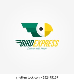 Bird Express Logo Design template. Vector Illustration
