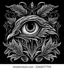 bird eye illustration captures the intricate details of a bird's eye with its mesmerizing gaze. It conveys a sense of intensity and keen observation