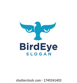 Bird and eye logo combination. Simple logo design.