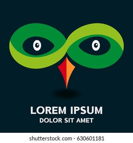 Bird face logo . Vector illustration isolated on background .
