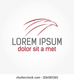 Bird falcon abstract vector design template