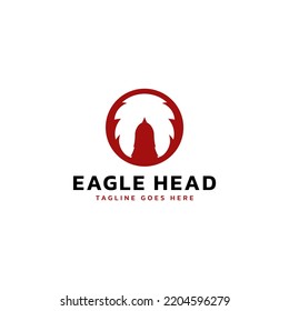 Bird falcon and circle frame logo design, eagle or hawk badge emblem vector icon
