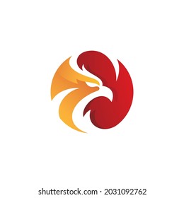 Bird Falcon Eagle or Phoenix Head Logo Vector Icon