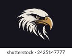 Bird falcon logo design, eagle or hawk badge emblem vector icon	
