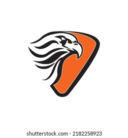 Bird falcon and  logo design, eagle or hawk badge emblem vector icon illustration