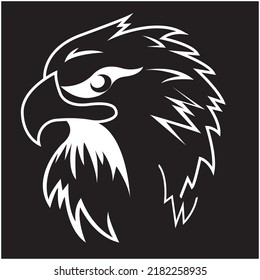 Bird falcon and  logo design, eagle or hawk badge emblem vector icon illustration