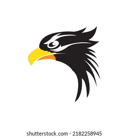 Ilustración del icono del emblema vectorial del emblema del águila o del halcón de las aves