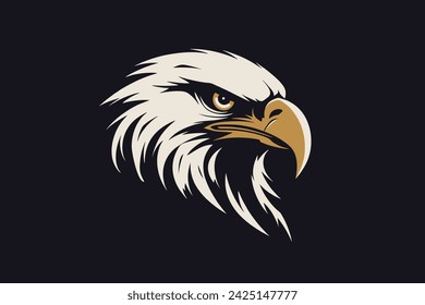 Bird falcon logo design, eagle or hawk badge emblem vector icon	