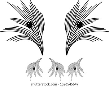 bird family vector contour shape
