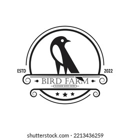 logotipo de granja de aves, ilustración vectorial