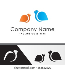 bird fat leaf logo template