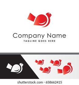 bird fat red logo template