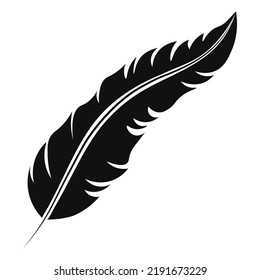 Bird Feather black silhouett. Vector illustration