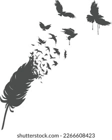 Bird Feather Black Unique Design