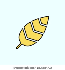 icono vector de color de pluma de aves, ilustración vectorial