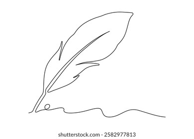 Bird Feather continuous line art drawing and minimalist design