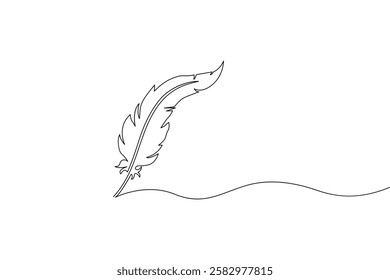 Bird Feather continuous line art drawing and minimalist design