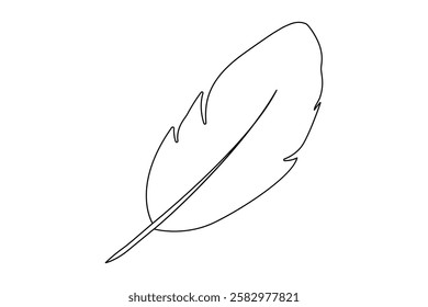 Bird Feather continuous line art drawing and minimalist design