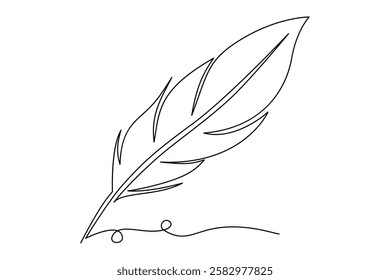 Bird Feather continuous line art drawing and minimalist design