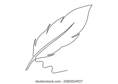 Bird Feather continuous line art drawing and minimalist design