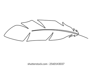 Bird feather continuous one line drawing of bird feather icon  Isolated on white background vector illustration
