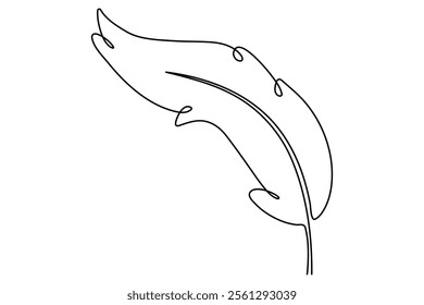 Bird feather continuous one line drawing of bird feather icon  Isolated on white background vector illustration