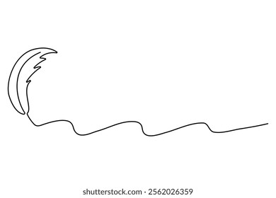 Bird feather continuous one line drawing of bird feather icon  Isolated on white background vector illustration
