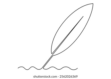 Bird feather continuous one line drawing of bird feather icon  Isolated on white background vector illustration
