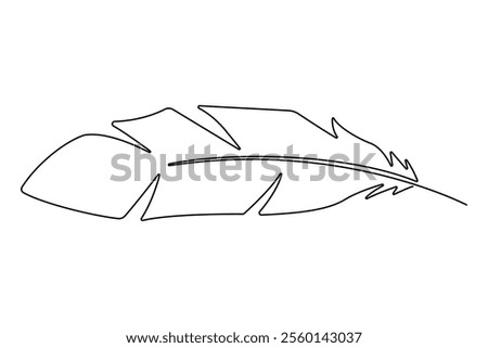 Bird feather continuous one line drawing of bird feather icon  Isolated on white background vector illustration
