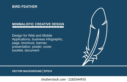 Diseño de plumas de aves para aplicaciones web y móviles, infografía empresarial, página, folleto, banner, presentación, afiche, portada, folleto, documento. Vector eps10